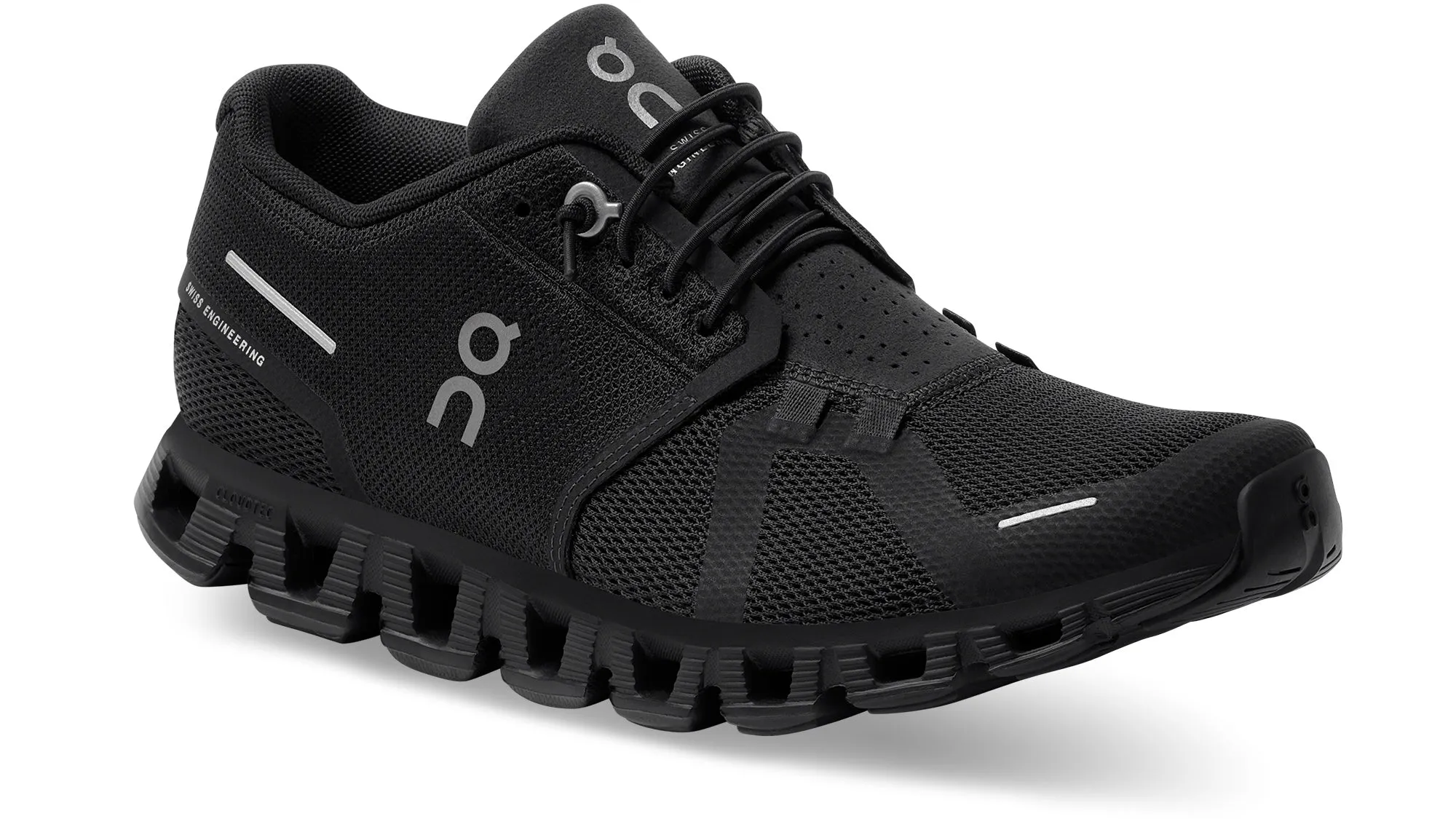 On Running Cloud 5 All Black (W) Synthetic Leather Blend Quick Errands