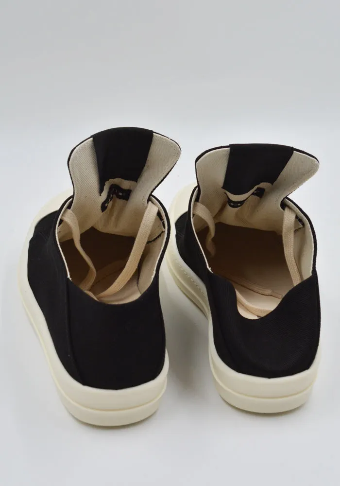 RICK OWENS DRKSHDW DU01E3826 DOEH1 HOLLYWOOD LOW SNEAKERS BLACK/MILK All-Weather Design