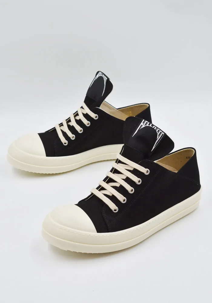 RICK OWENS DRKSHDW DU01E3826 DOEH1 HOLLYWOOD LOW SNEAKERS BLACK/MILK Easy Slip-On workout shoes