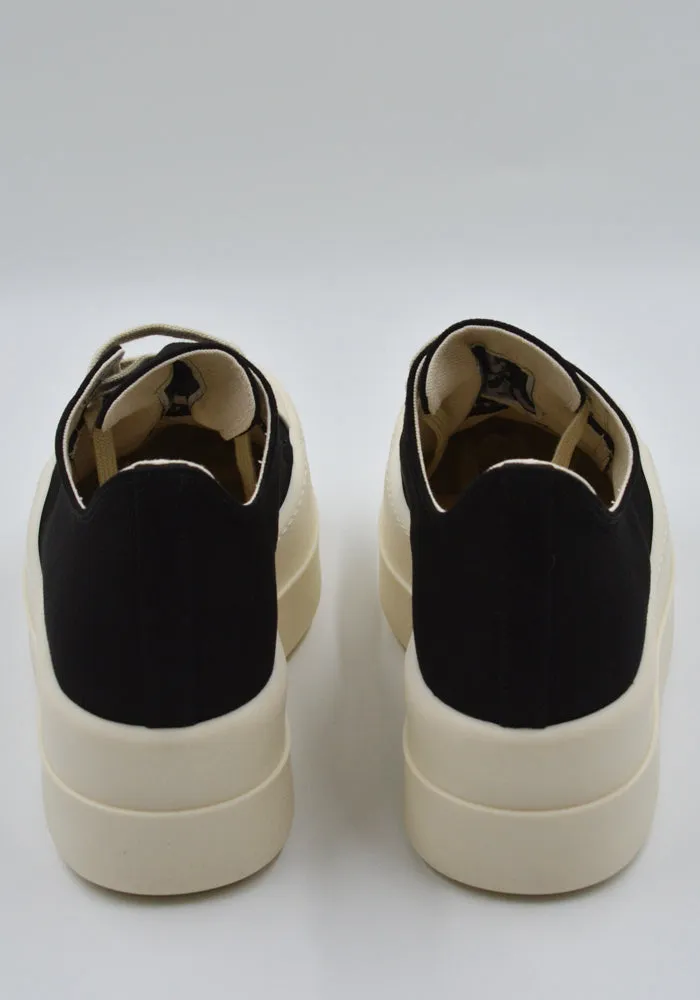 RICK OWENS DRKSHDW DU01E3832 DO DOUBLE BUMPER LOW-SNEAKERS BLACK/MILK Ultra Flexible Grooves