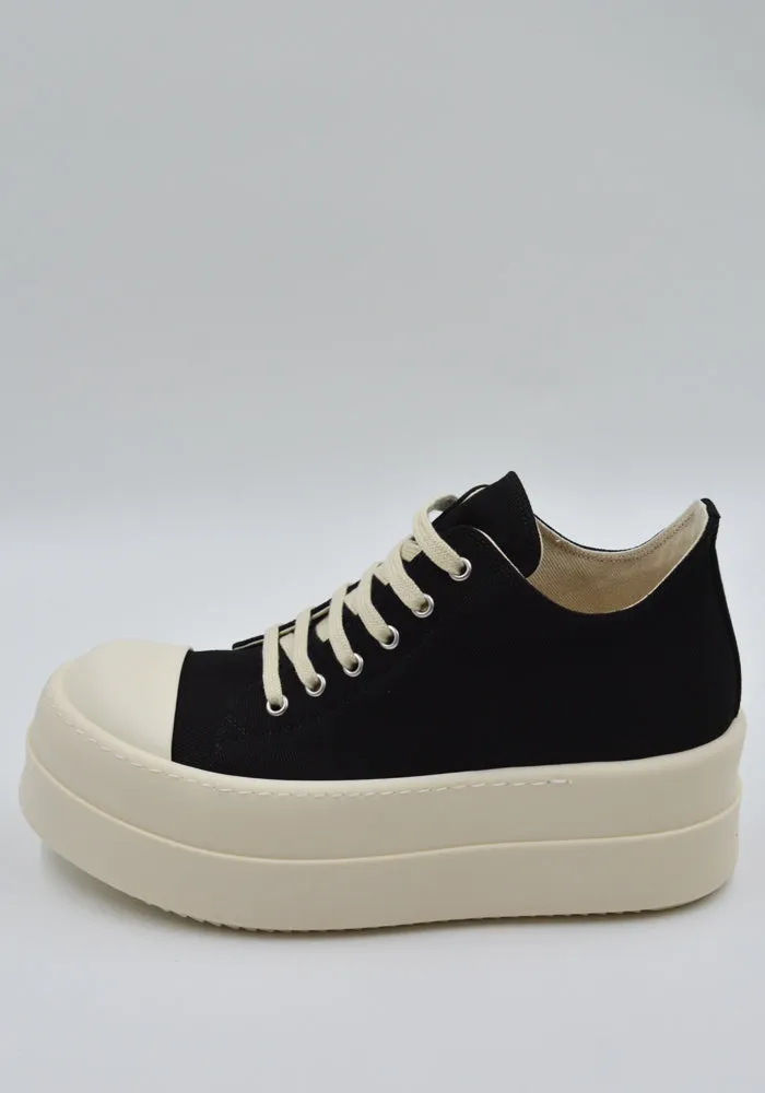 Impact Diffusing Design RICK OWENS DRKSHDW DU01E3832 DO DOUBLE BUMPER LOW-SNEAKERS BLACK/MILK