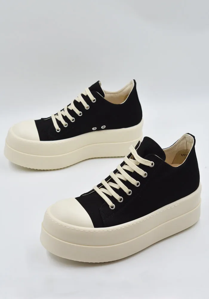 RICK OWENS DRKSHDW DU01E3832 DO DOUBLE BUMPER LOW-SNEAKERS BLACK/MILK Zip   Up Style
