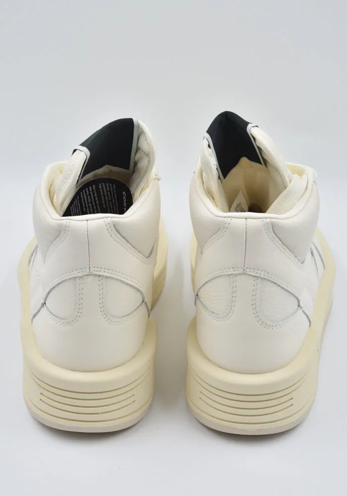 RICK OWENS DRKSHDW X CONVERSE DC02DX343 172R0 TURBOWPN MID-TOP SNEAKERS WHITE Bonded Overlays Thermoregulating Lining