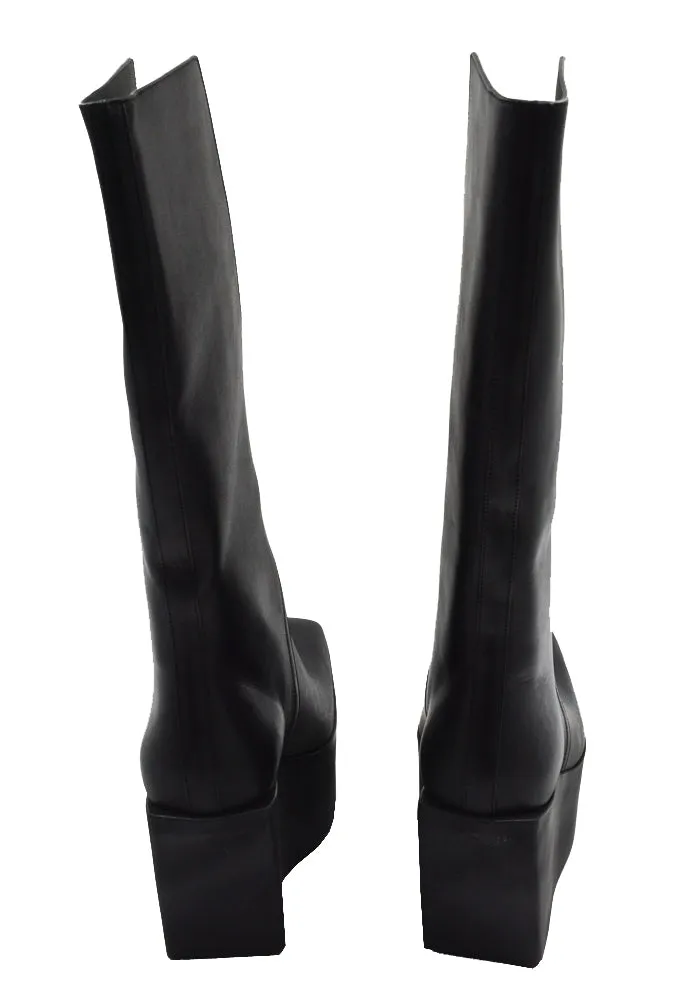 Gym-Friendly Function driven RICK OWENS MEN RU01E5854 LOO SLIVER PLATFORM WINGED KOWBOY BOOTS