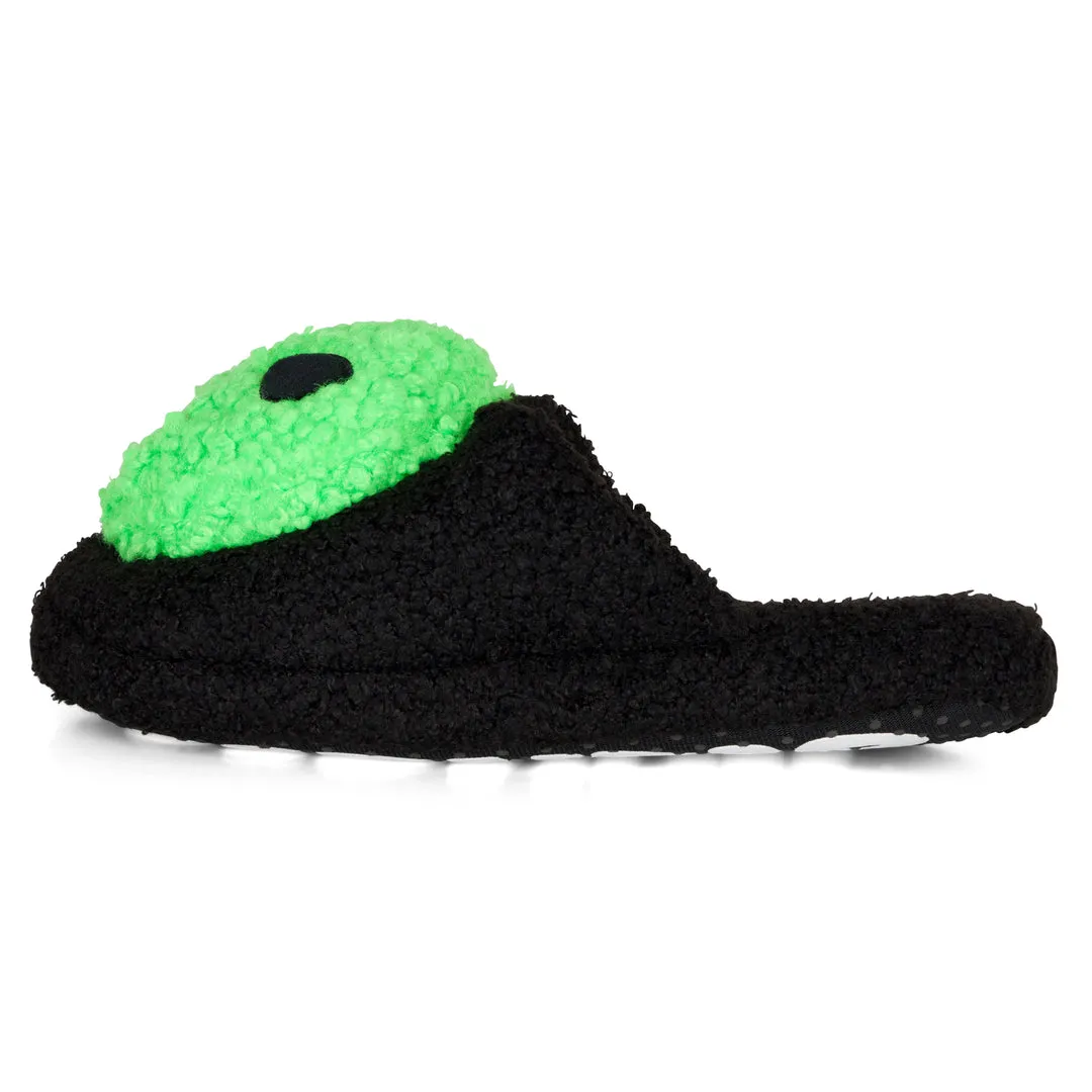 Youth Vibe RIPNDIP LORD ALIEN PLUSH FACE HOUSE SLIPPERS-BLACK
