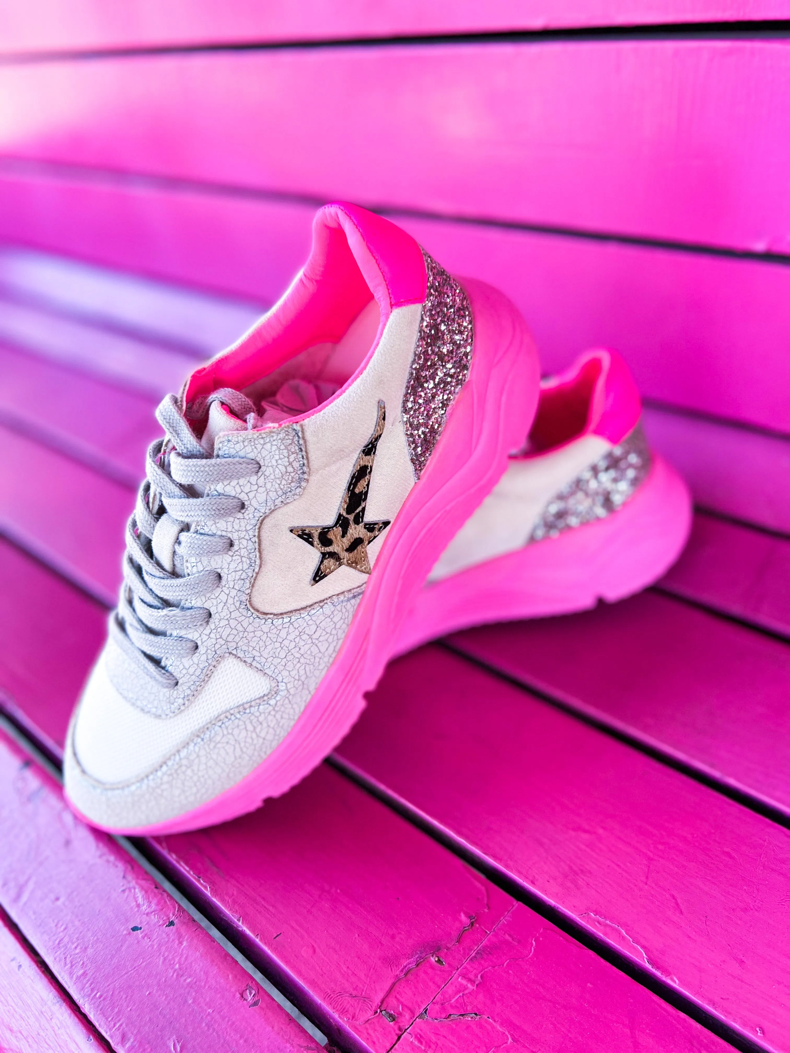 Sassy neon pink sneakers Injury Safe