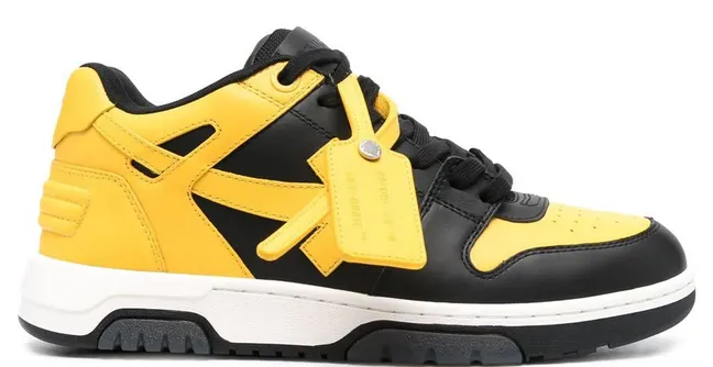 OFF-WHITE Out Of Office Calf Leather (Black/Yellow) Comfort Walk