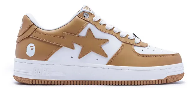 A Bathing Ape Bape Sta White Beige (2022) Comfort Upper Design