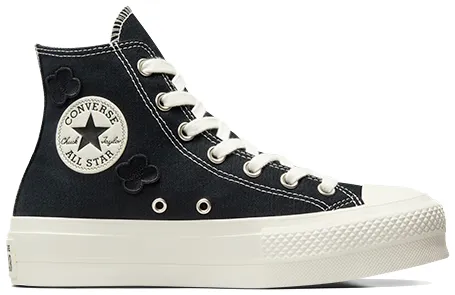 Converse Womens Chuck Taylor All Star Hi Top Lift Black/Black/Egret High Traction Grip