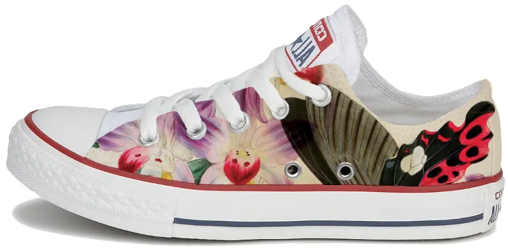 Baggins Original Low Top Botanical Orchids Understated Style No Tie Style