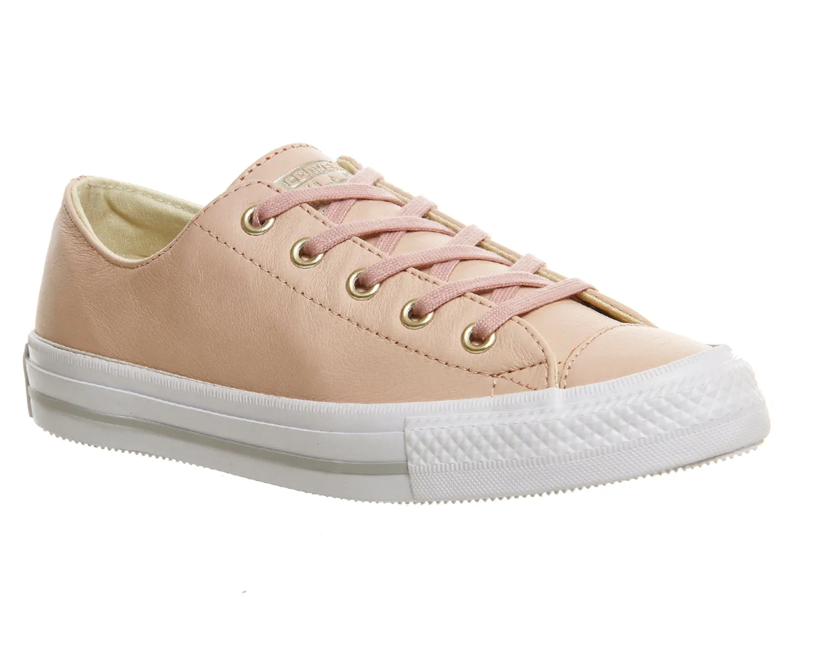 Converse Gemma Low Leather Evening Sand Gold (W) Stretch Comfort Ultra Grip Pattern