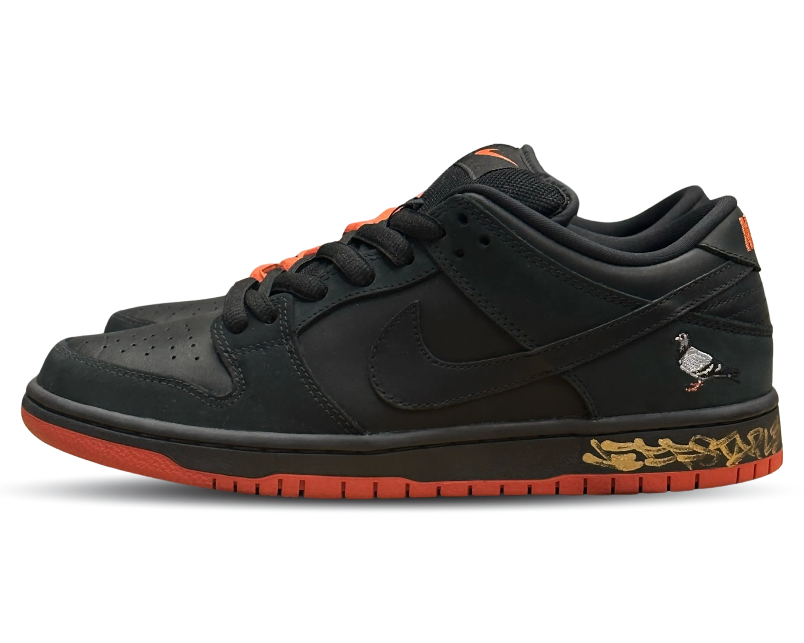 Impact-absorbing design Nike SB Dunk Low Black Staple Pigeon (SIGNED)