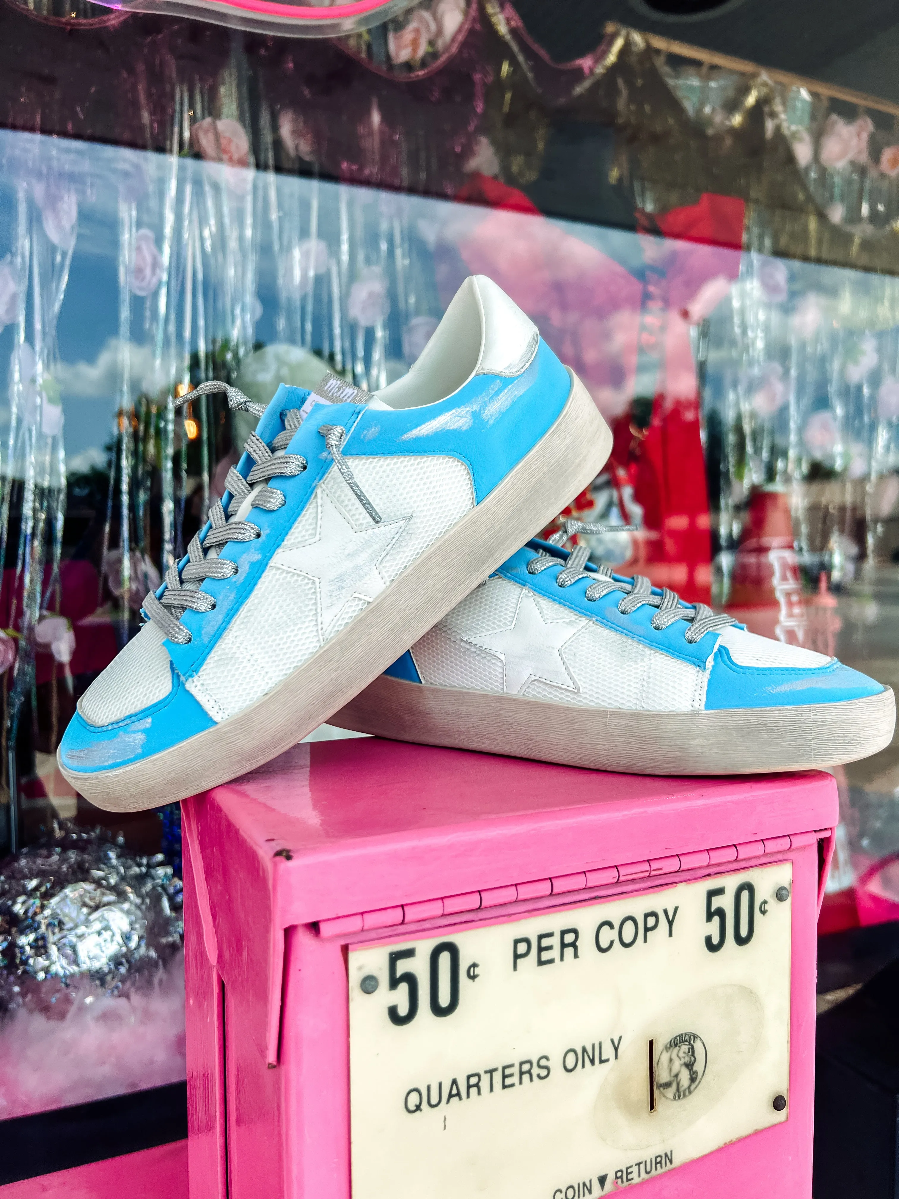Spring-Ready Candace Blue star sneakers