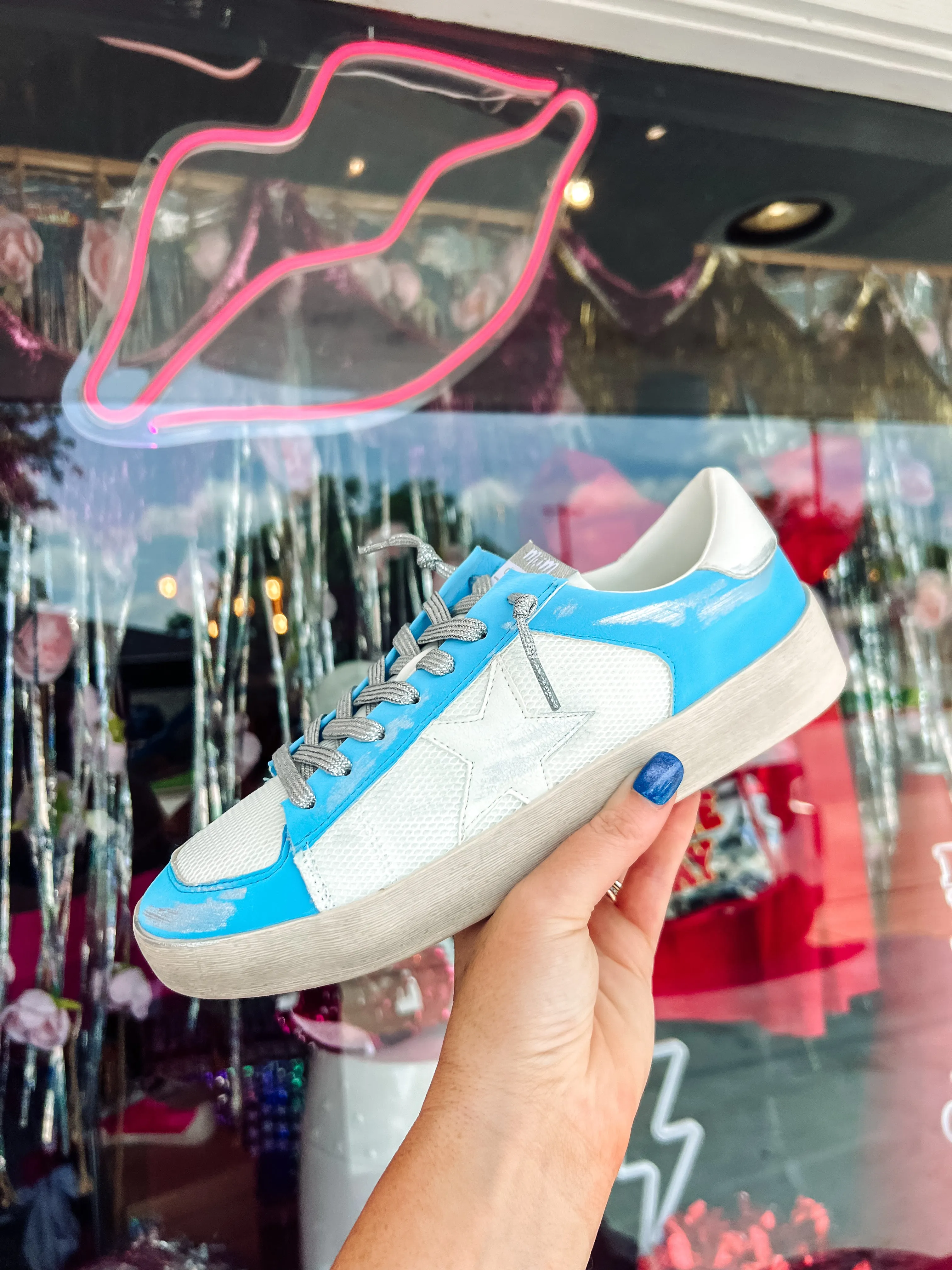 Spring-Ready Candace Blue star sneakers