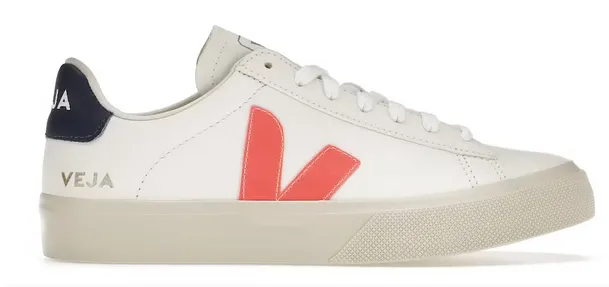 Veja Campo Low Chromefree White Orange Fluo Running Style Neutral Footbed