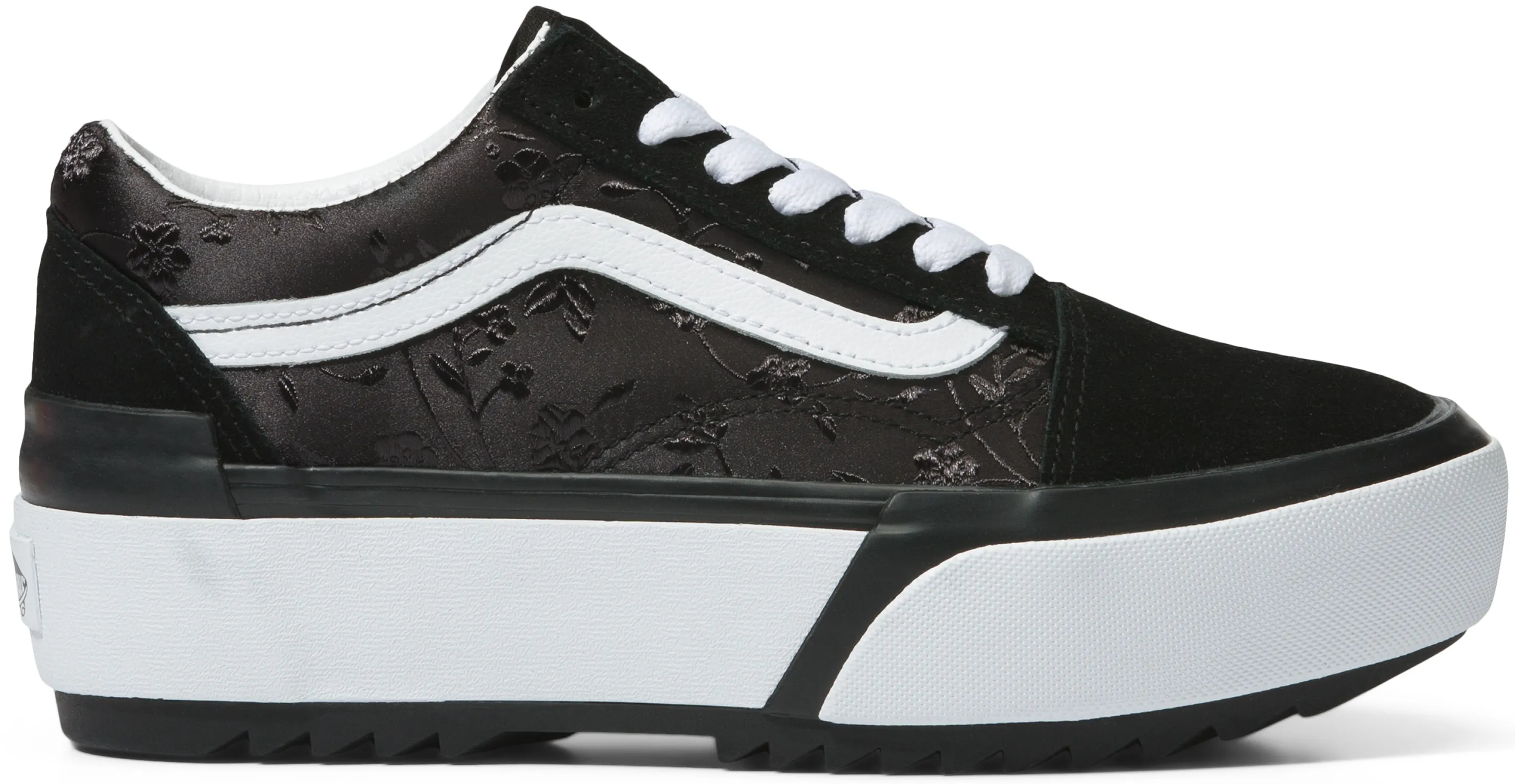 Trail Ready Vans Old Skool Stacked Satin/Floral Black