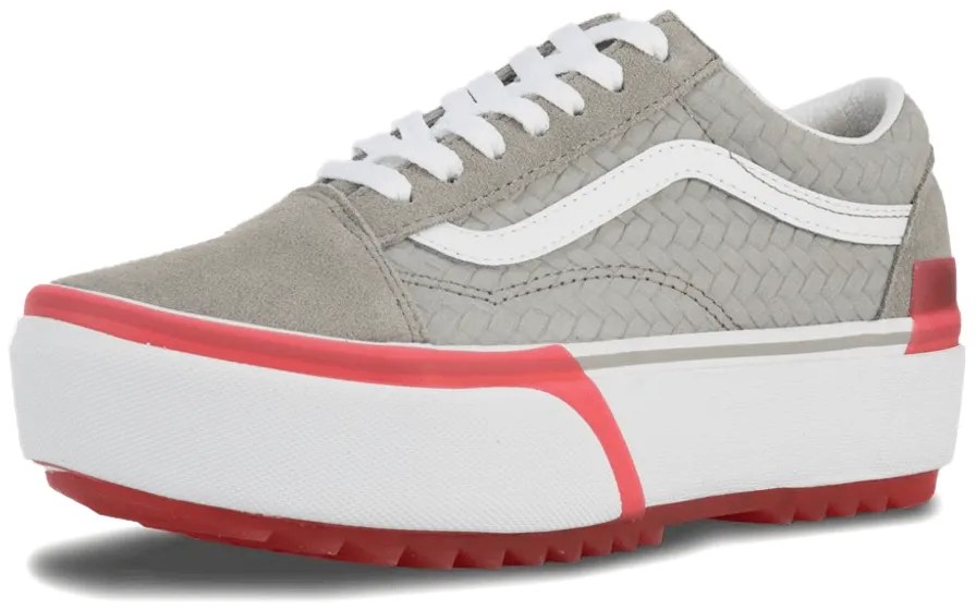 Soft Style Vans Old Skool Stacked Suede Emboss Grey/Pink