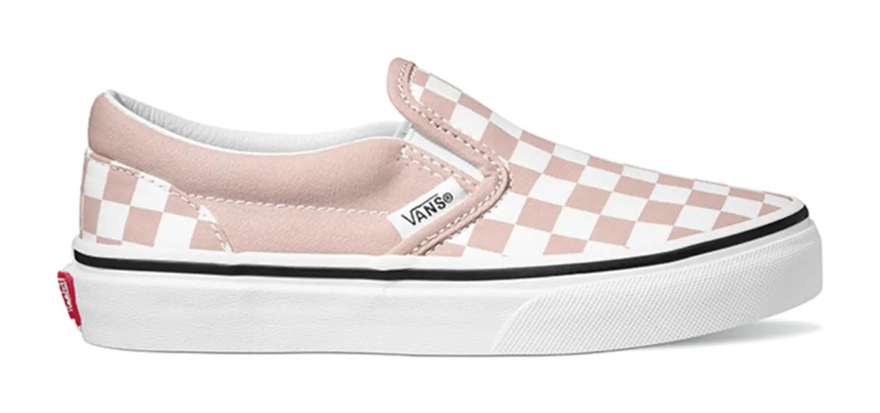 Relax Step Vans Classic Slip-On Checkerboard Rose Smoke