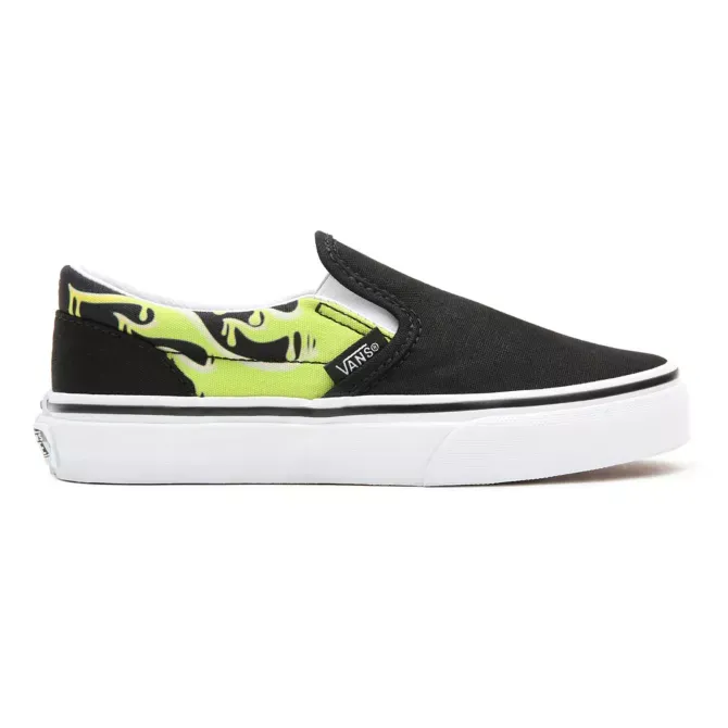 Quick Step Comfort Foot Ease Vans Kids Classic Slip On Green Slime/Black