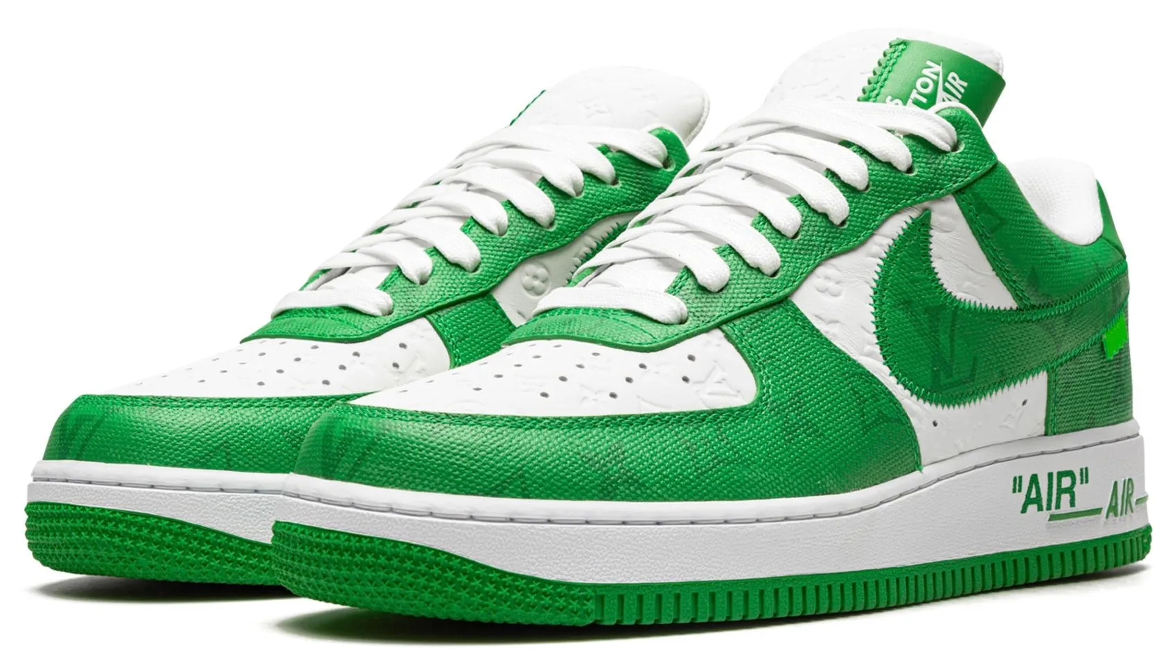 Louis Vuitton Nike Air Force 1 Low By Virgil Abloh White Green EVA Textured Grip