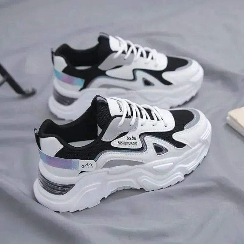 Stylish Design 2025-Women's Sneakers Platform Flat Shoes student Shoes Green Casual Trainers Ladies Chunky Sneakers Women Sports Shoes