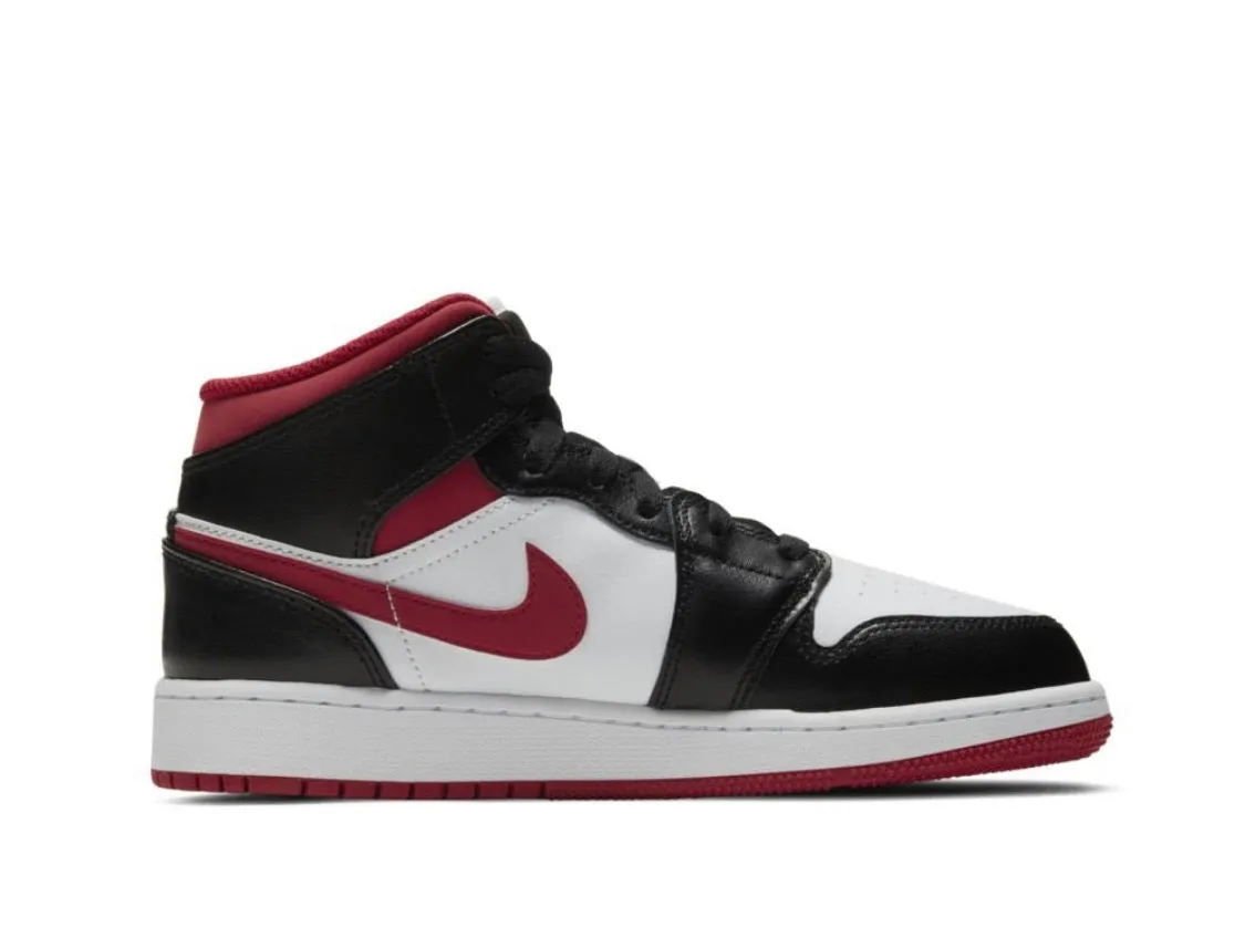 Contoured Footbed Support Jordan 1 Mid Gym Red Black White (GS)