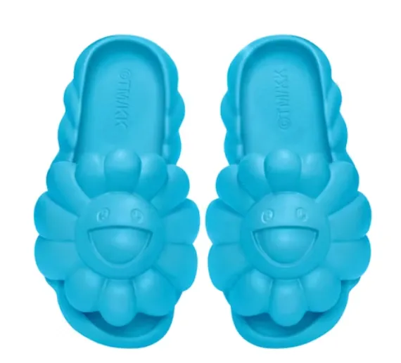 Compression Molding Lightweight EVA Foam Takashi Murakami Ohana Full-Bloom Slide Aquarius