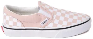Vans Kids Classic Slip-On Checkerboard Rose Smoke Instant Fit Relaxed Fit Slip