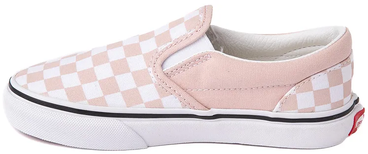 Walk in Comfort Vans Kids Classic Slip-On Checkerboard Rose Smoke