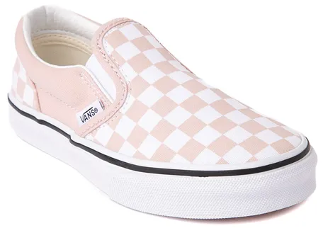 Vans Kids Classic Slip-On Checkerboard Rose Smoke Active Comfort