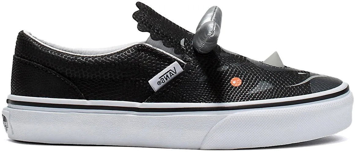Motion Ease Go To Sneakers Vans Kids Classic Slip-On Triceratops Black/White