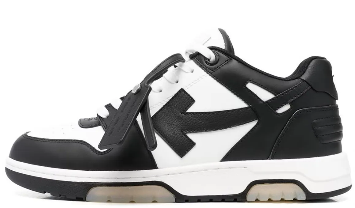 OFF-WHITE Out Of Office OOO Low Tops White Black White Velcro Closure Quality craftsmanship