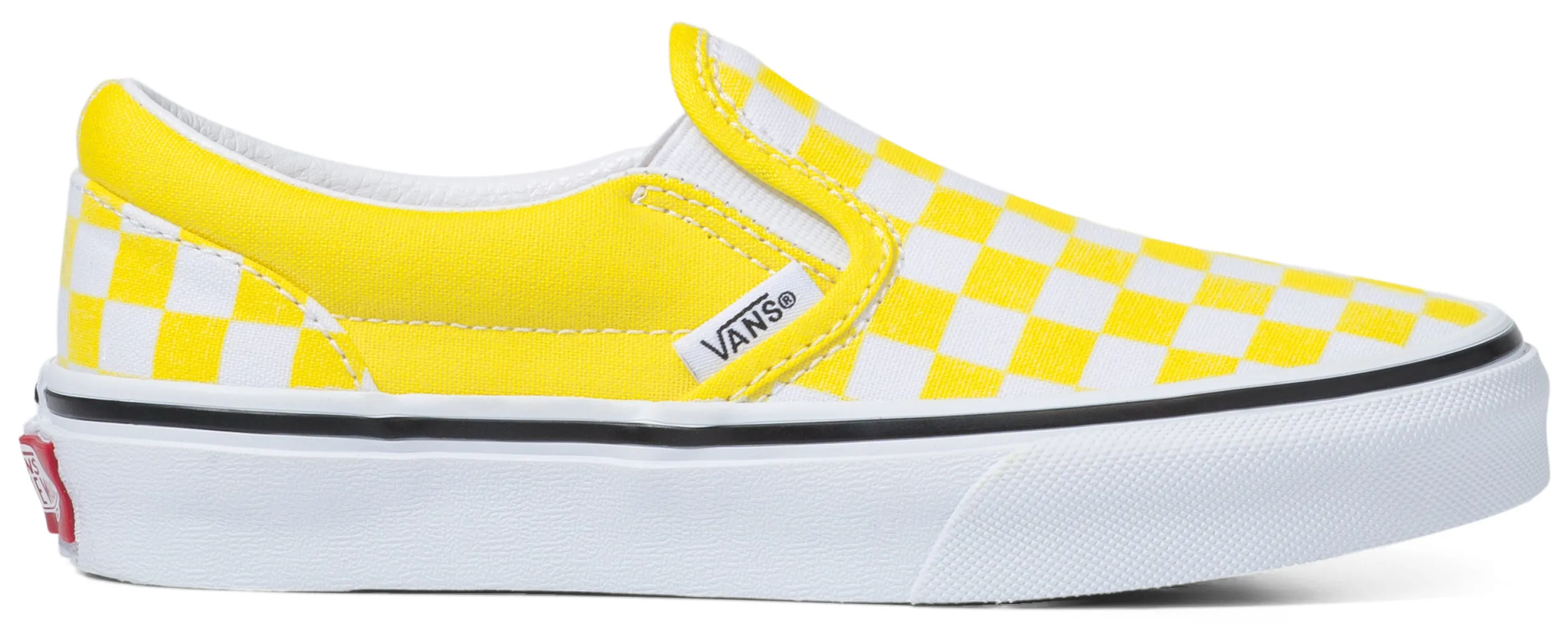 Vans Kids Classic Slip-On Checkerboard Blazing Yellow/True White Footwear Ease Airy Slip