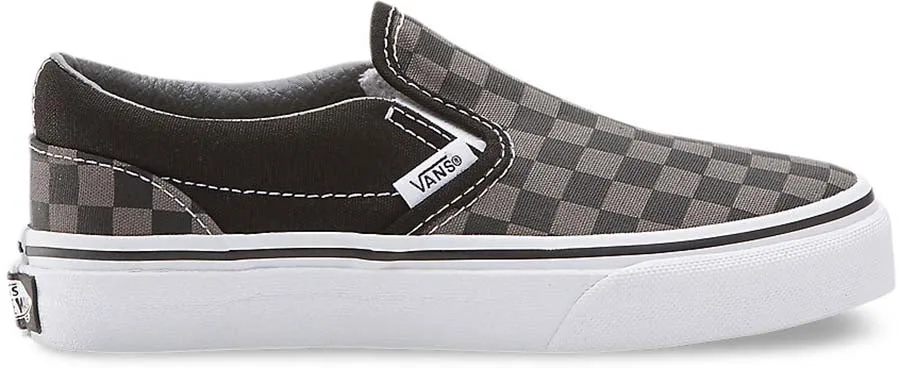 padded insole Vans Kids Classic Slip-On (Checker) Black/Pewter