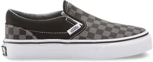 Vans Kids Classic Slip-On (Checker) Black/Pewter Adjustable Slip On