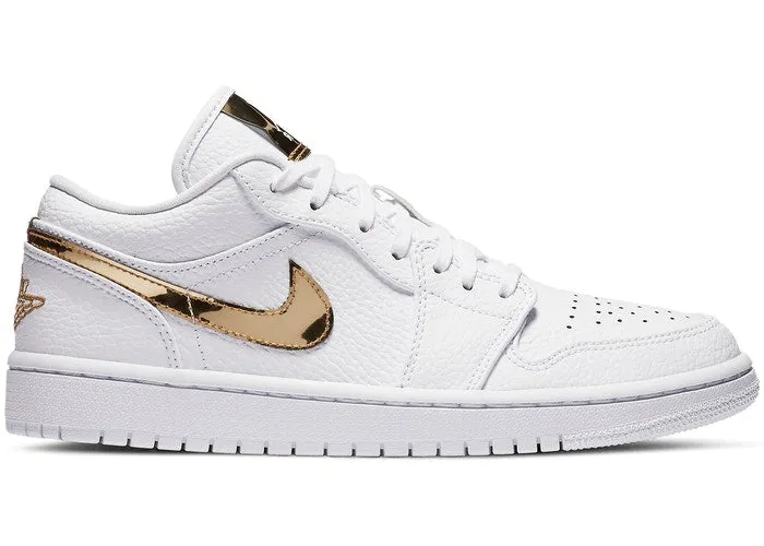 Premium Durability Flexible Groove Design Jordan 1 Low White Metallic Gold (W)