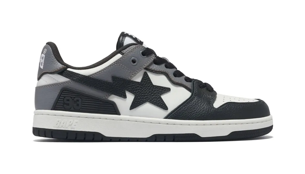 A Bathing Ape Sk8 Sta #5 Black White Grey ReinforcedHeel Shock Touch