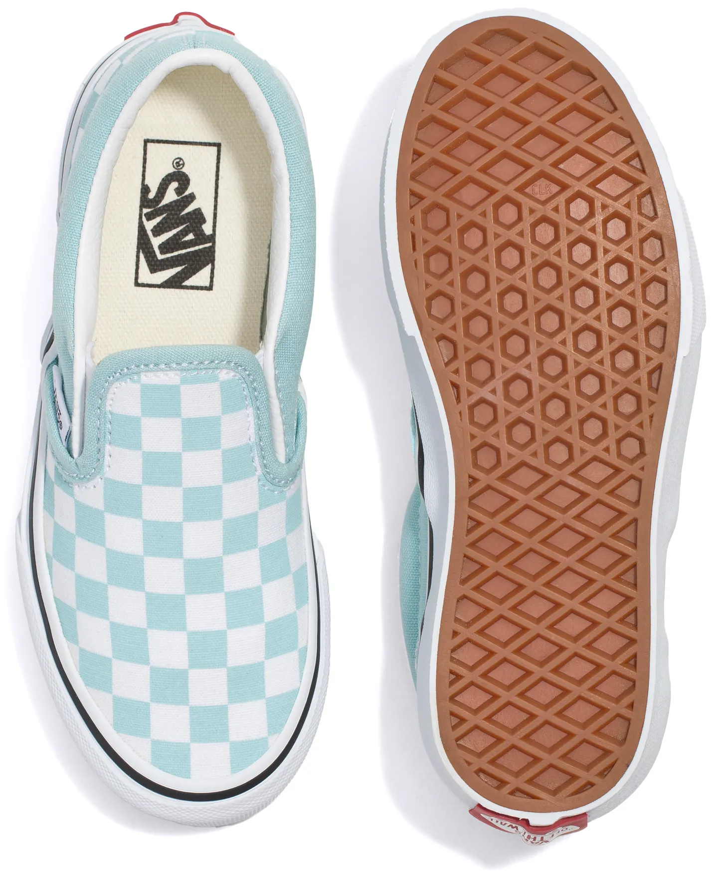 Easy Go Slip Vans Kids Classic Slip-On Checkerboard Canal Blue