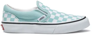 Travel Shoes Vans Kids Classic Slip-On Checkerboard Canal Blue