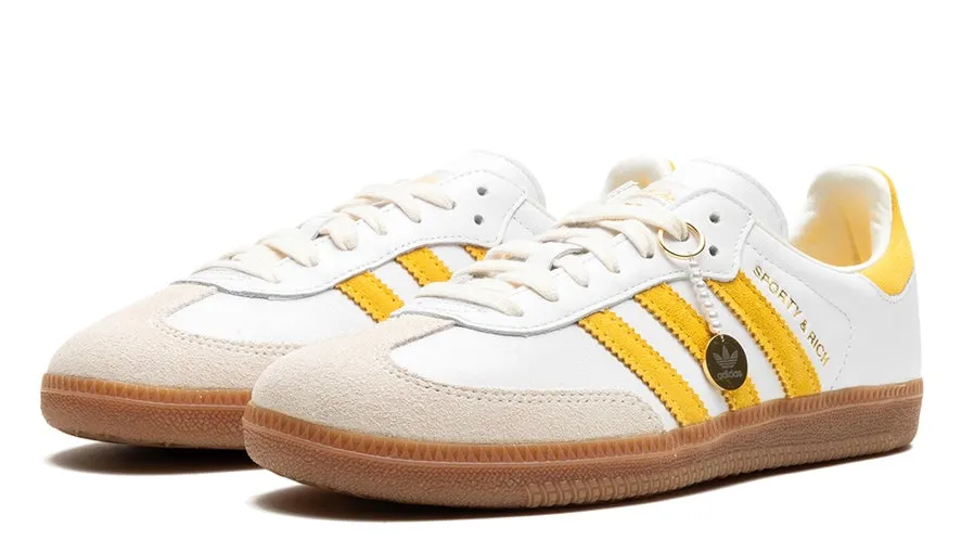 Reinforced Eyelet Durability Fast Movement Sporty & Rich x Samba OG 'White Bold Gold'