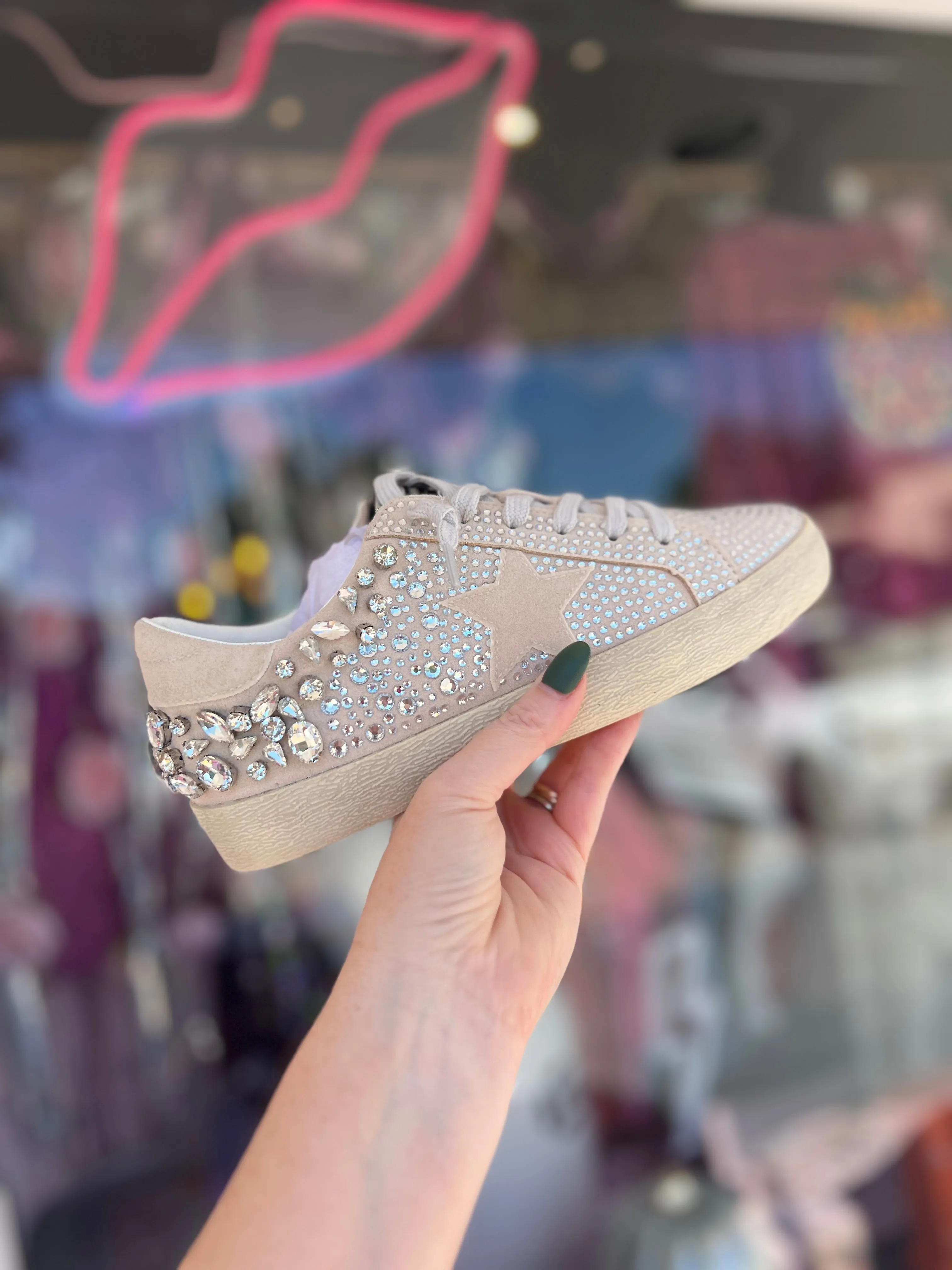 Goldie- Rhinestone sneakers Buckle Fit