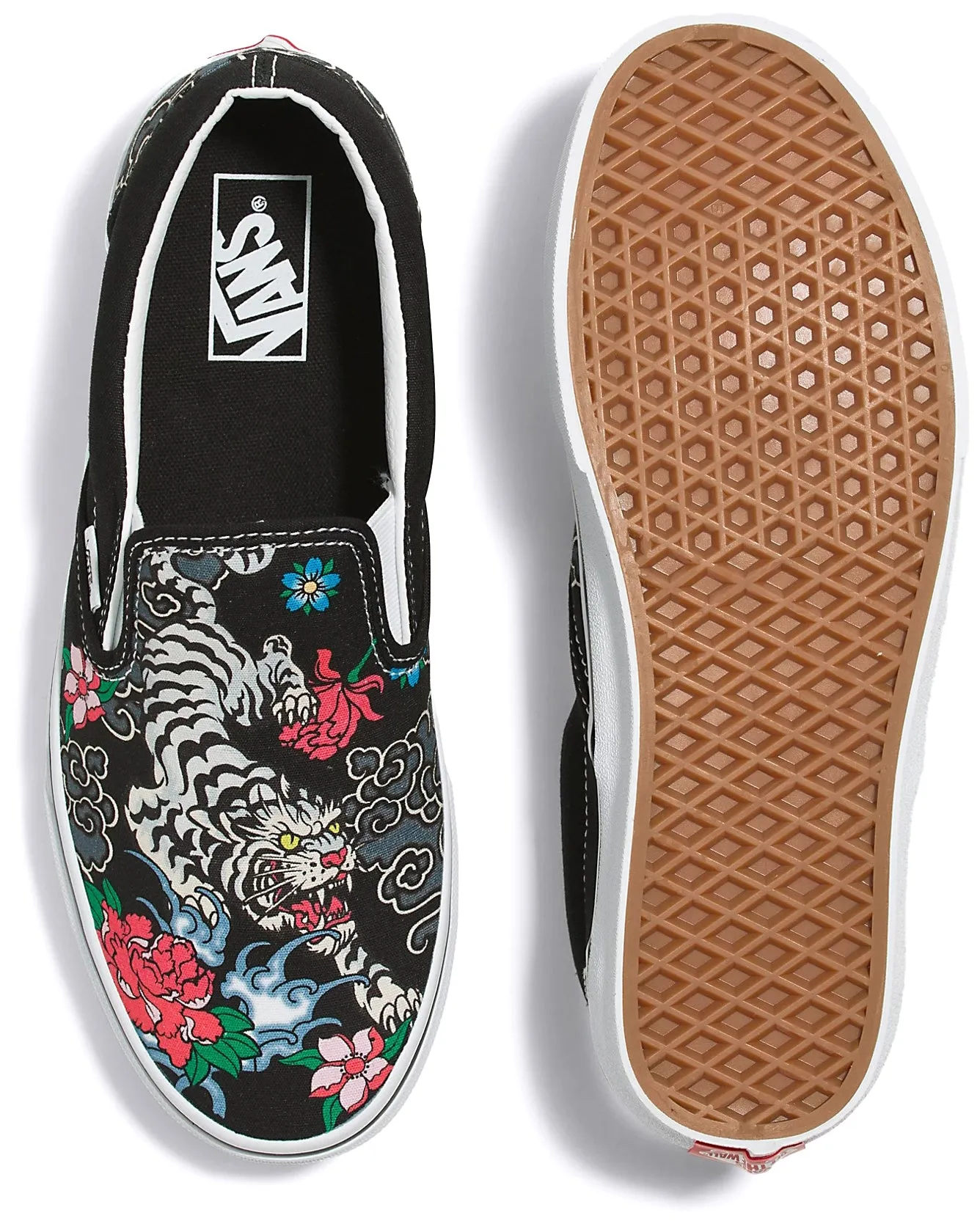 Vans Classic Slip-On Tiger Floral Multi Walk Ready Shoes Quick Slip Travel