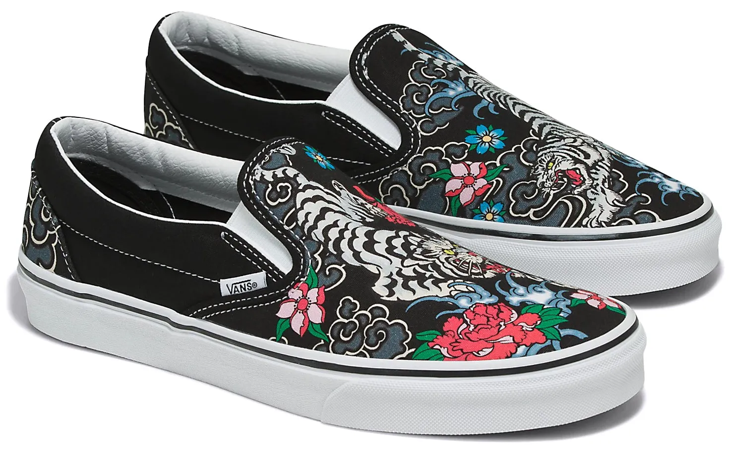 Comfy Step Shoes Slip Ease Vans Classic Slip-On Tiger Floral Multi