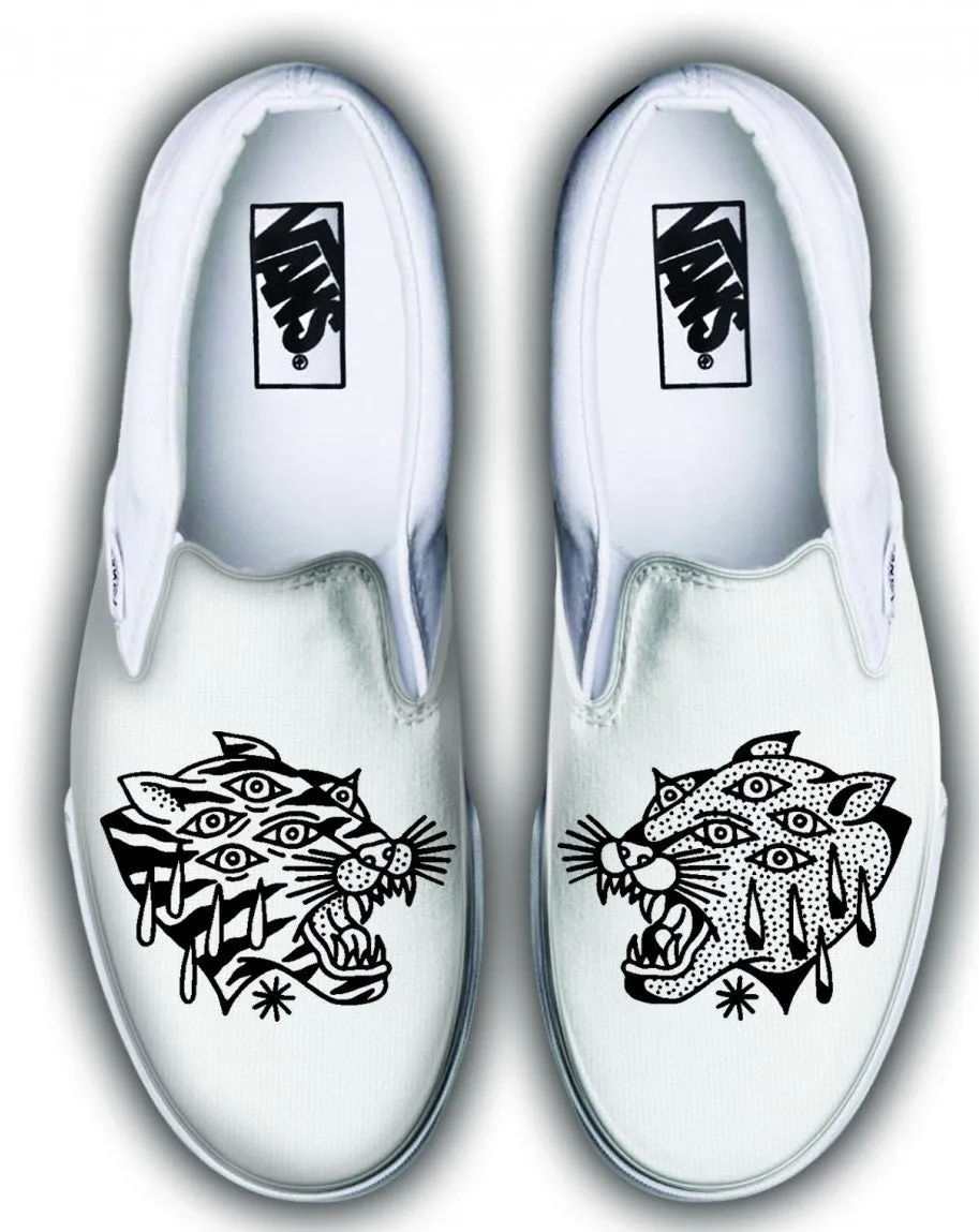 Baggins Original Classic Slip-On Ali Bruce Tiger White Instant Travel Fit