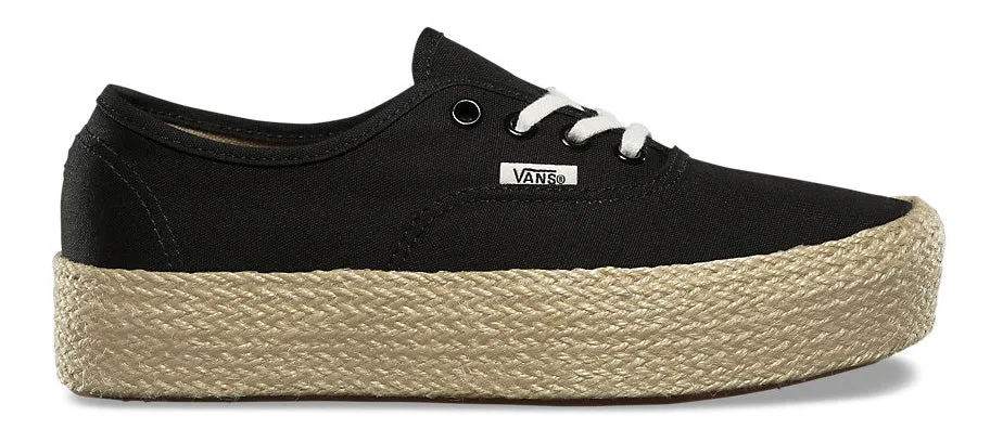 Vans Authentic Platform Espadrille Black Jump Ready All Day