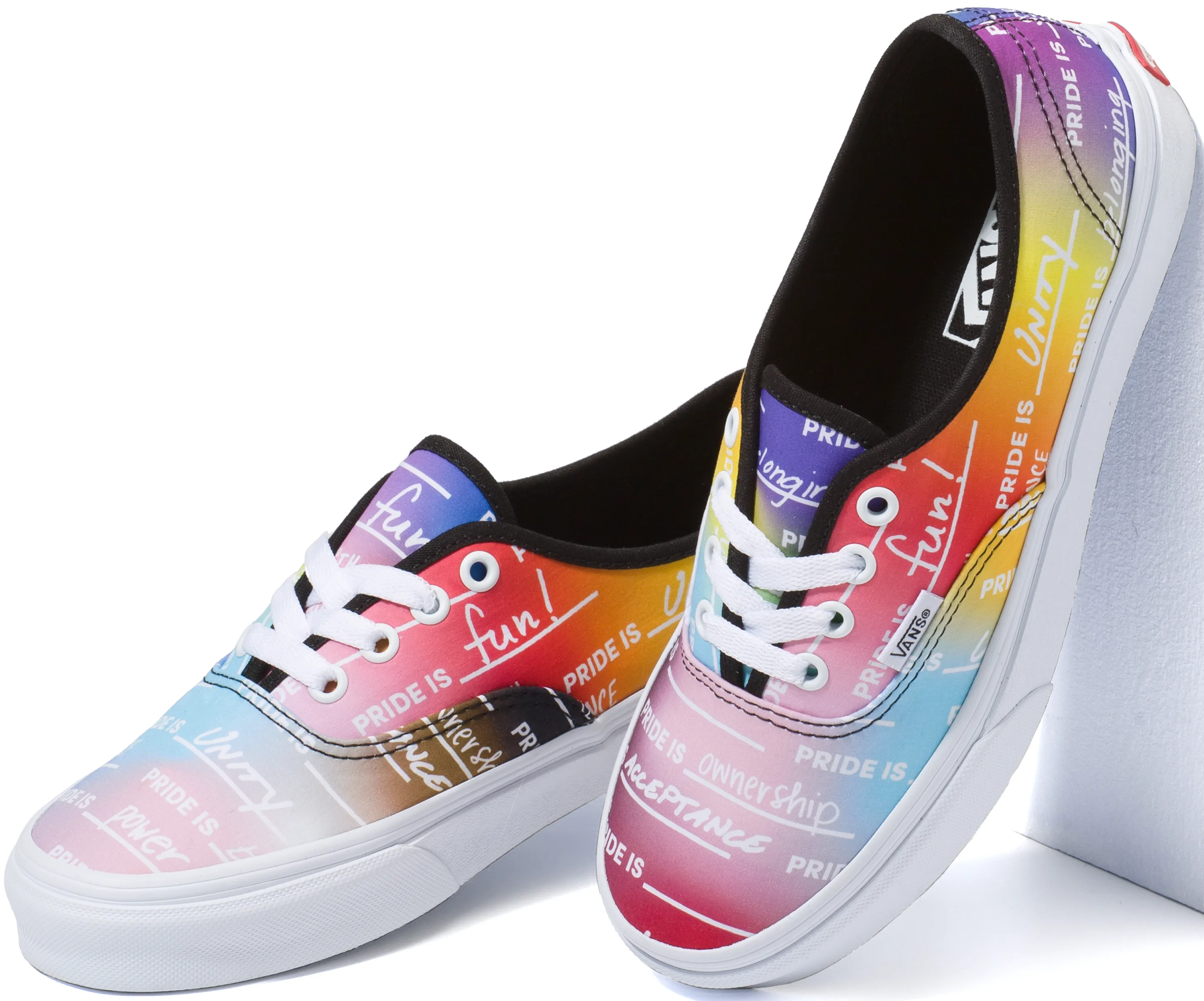 Vans Authentic Pride Rainbow/True White Tough Wear Rugged Look