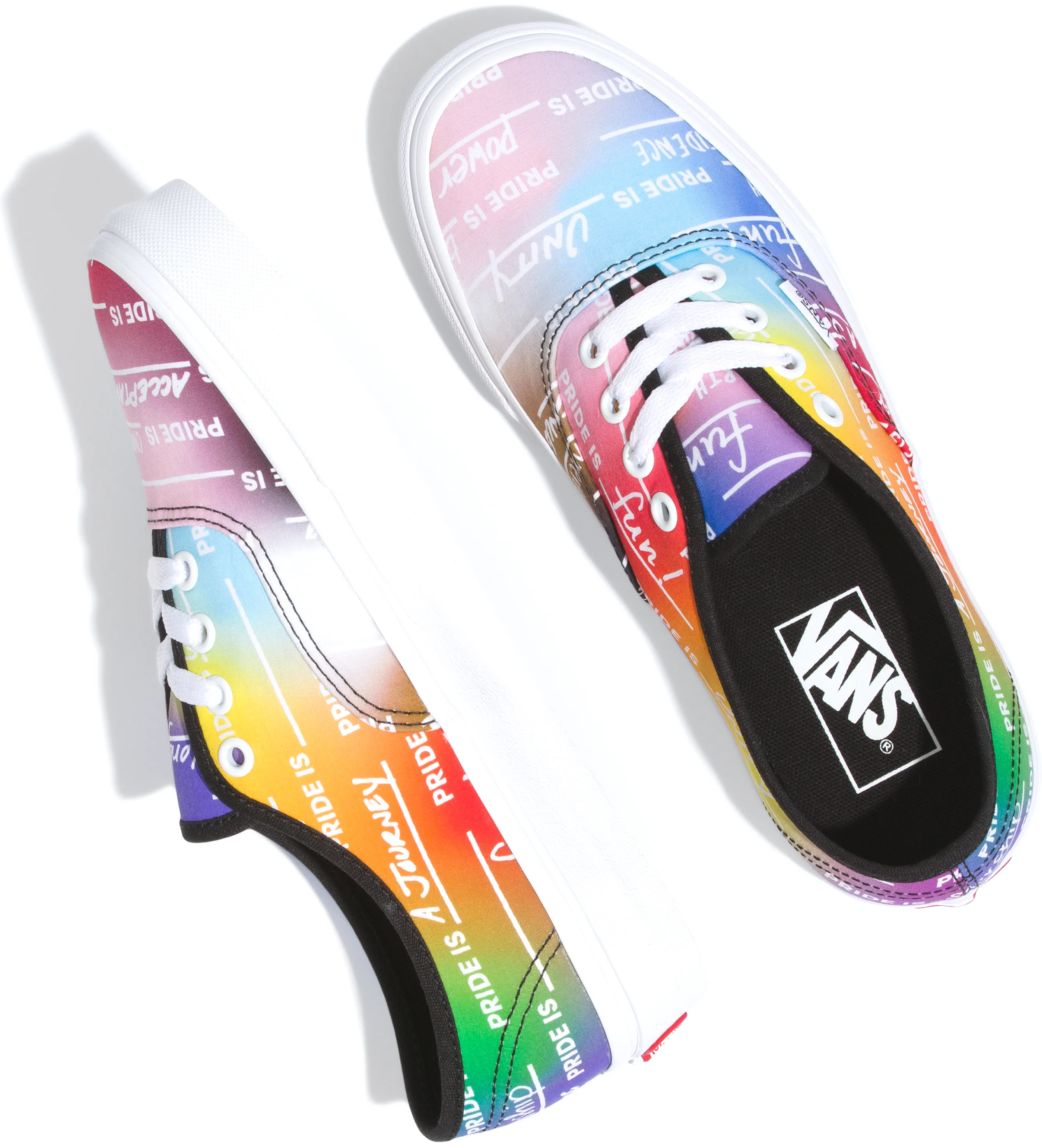 Custom Fit Pro Grip Vans Authentic Pride Rainbow/True White