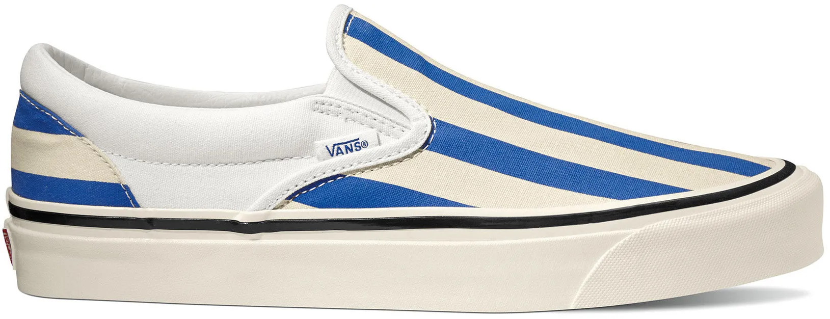 Quick Travel Walk Vans Classic Slip On 98 DX (Anaheim Factory) OG White/OG Blue/Big Stripes