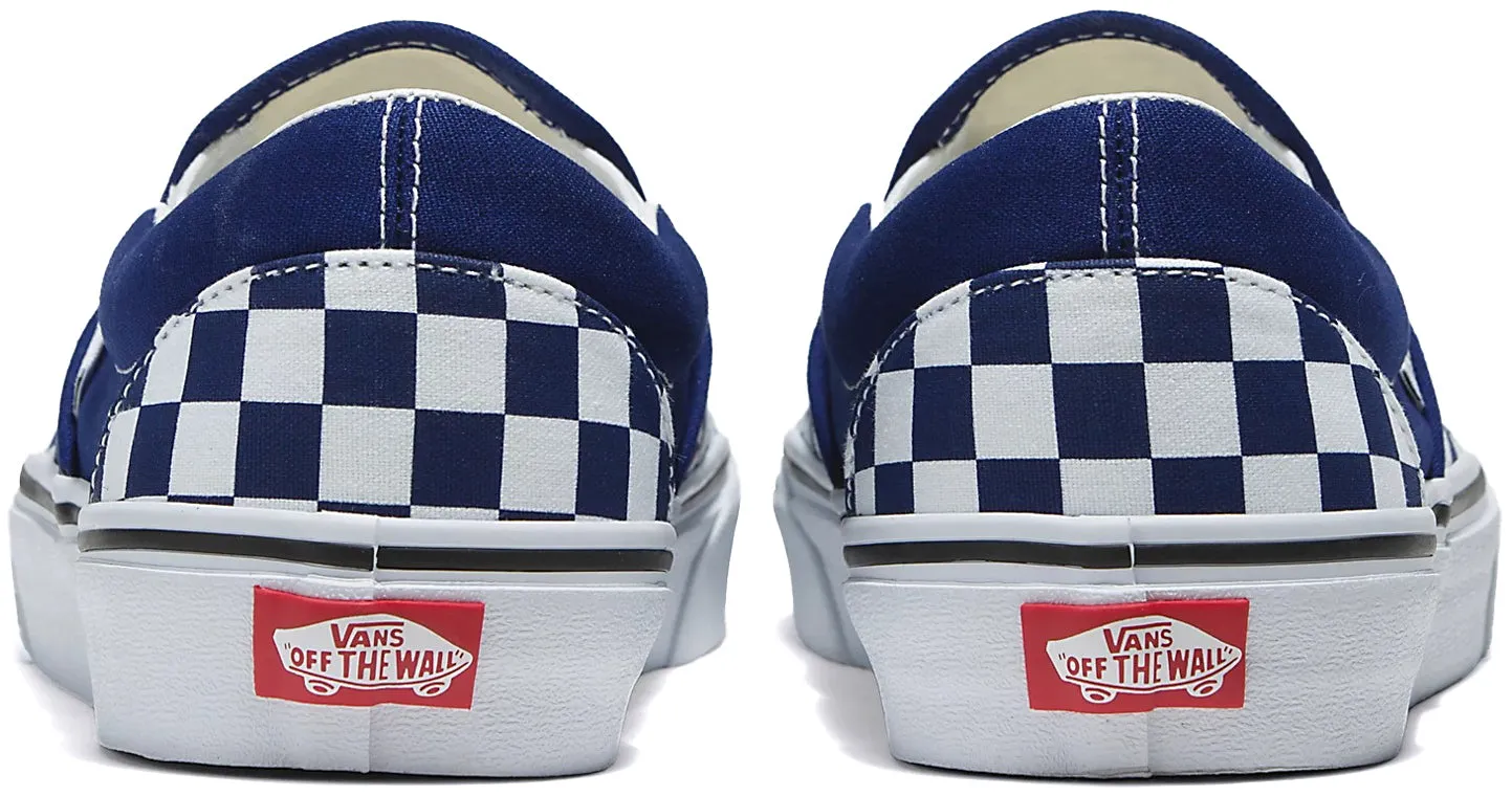 Slip On Relax Timeless Ease Vans Classic Slip-On Checkerboard Beacon Blue