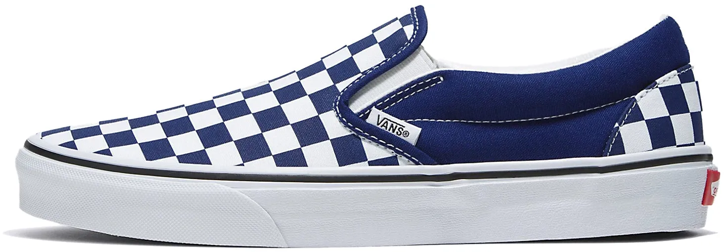 Vans Classic Slip-On Checkerboard Beacon Blue Work Ready Featherweight Comfort